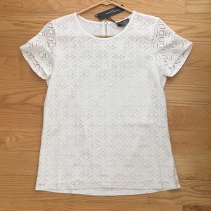 Market & spruce white crochet top